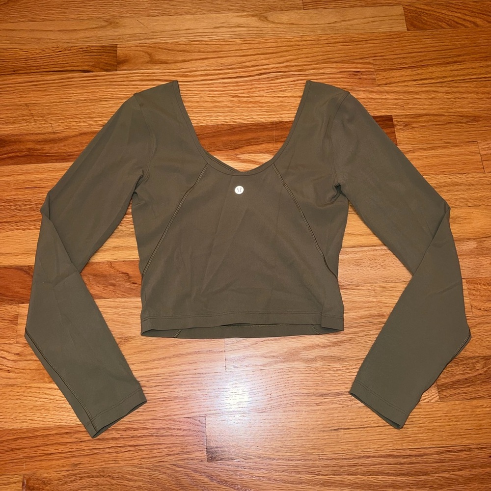 Lululemon Army Green Long Sleeve Top